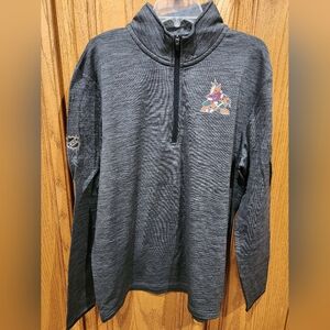 Arizona Coyotes Fanatics Authentic Pro Gray 1/4 Zip Kachina Jacket Large NEW